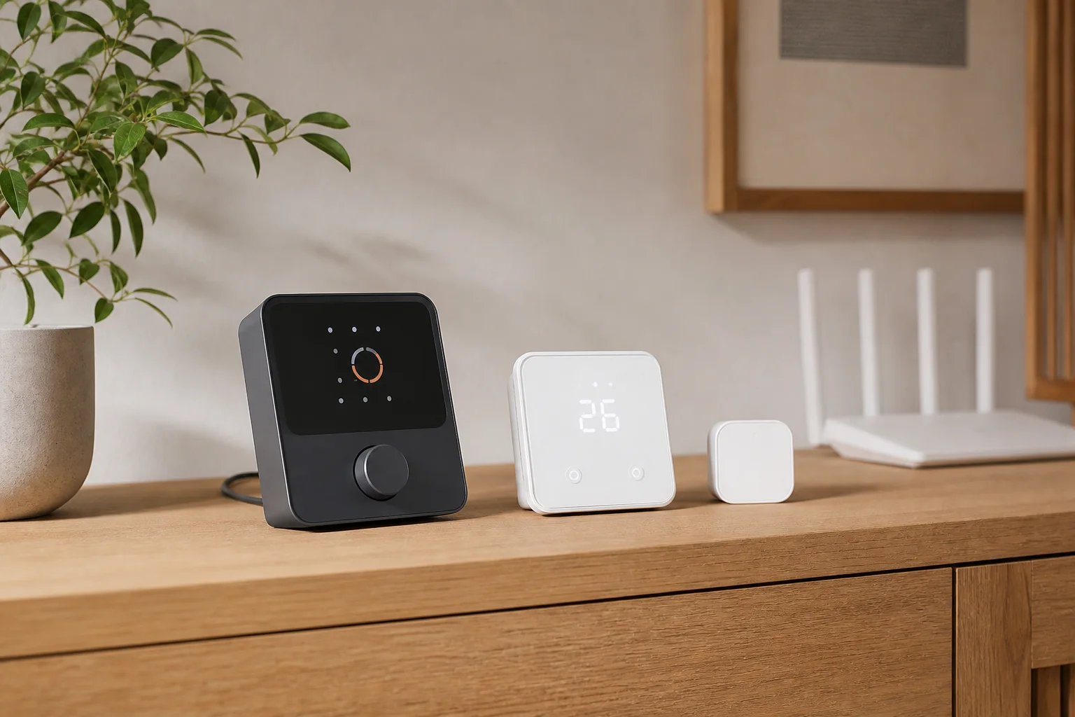 SwitchBotのHub 3・Hub 2・ハブミニを大きさと操作面で比べる場面