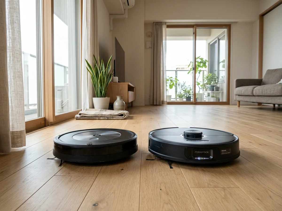 水拭きロボット掃除機の比較表を見るイメージ