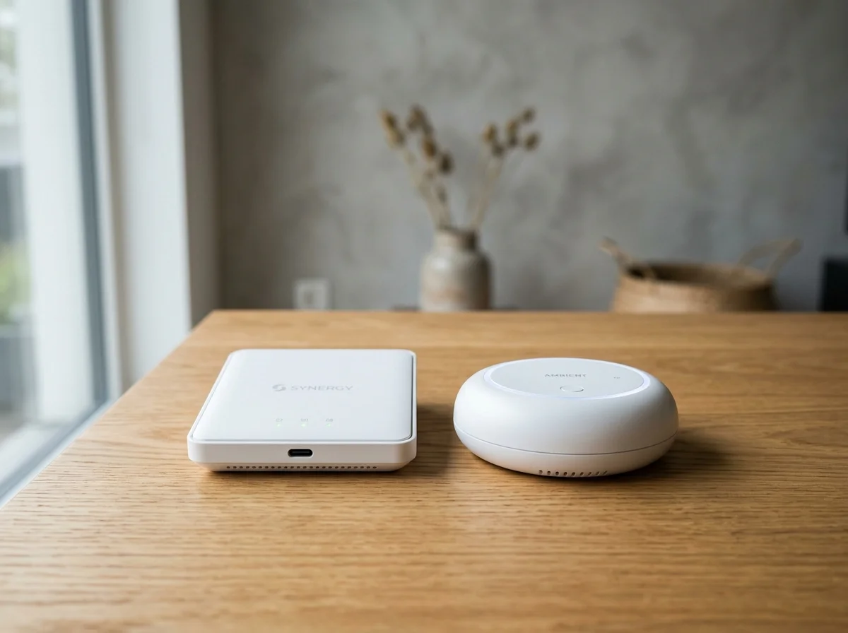 SwitchBot Hub 3とNature Remo 3を並べて比較した様子