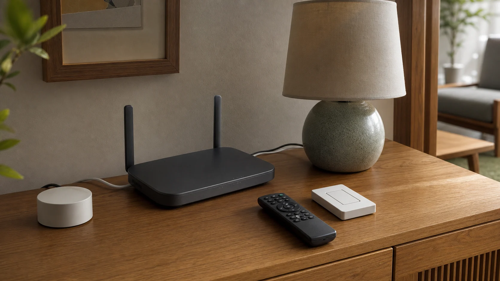 センサー、Wi-Fi、ハブ、照明を分けて手動復帰まで考える構図