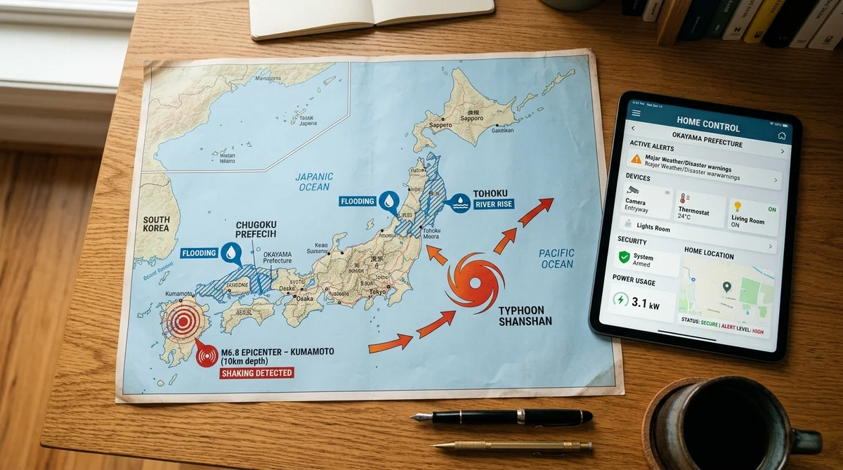 停電時に残したい通信機器とスマートホーム機器を整理するイメージ