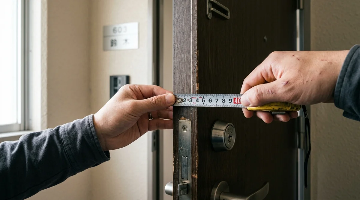 購入前に玄関ドアを確認するイメージ