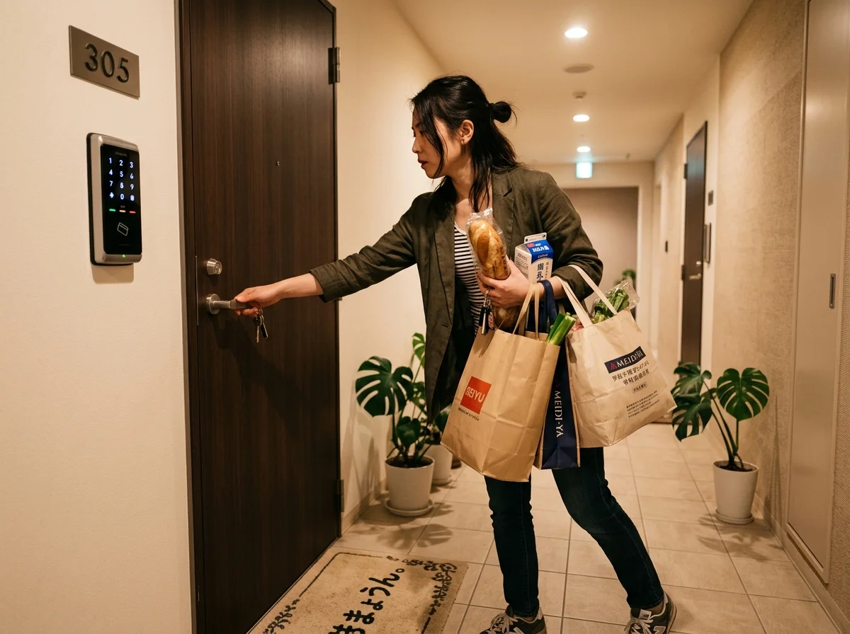 SwitchBot顔認証パッドProで玄関を手ぶら解錠するイメージ